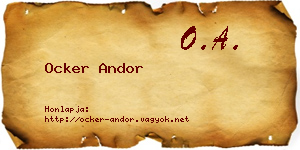 Ocker Andor névjegykártya