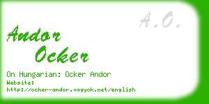 andor ocker business card